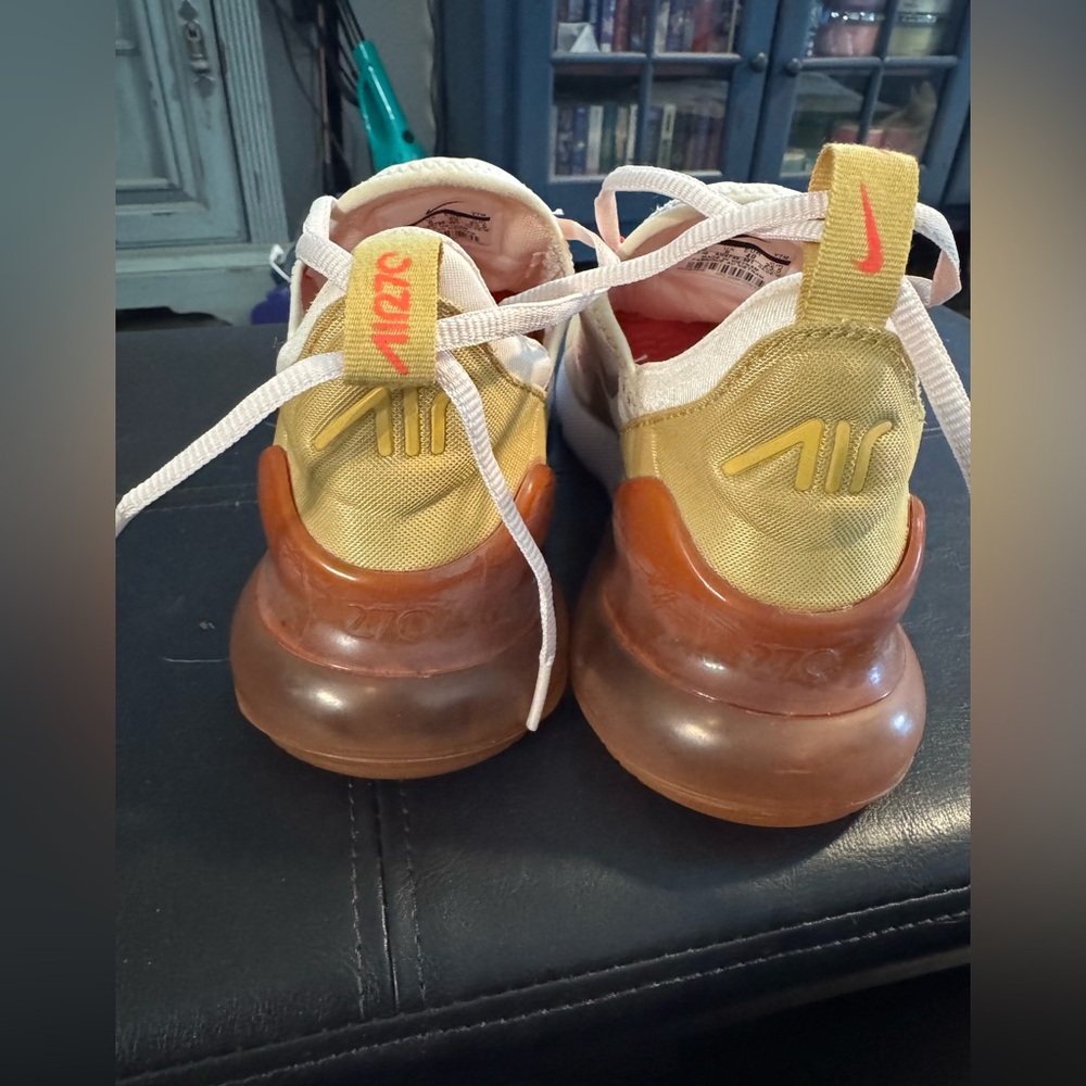 Nike Air Max 270 Pink and Gold Sneakers - Picture 10 of 15